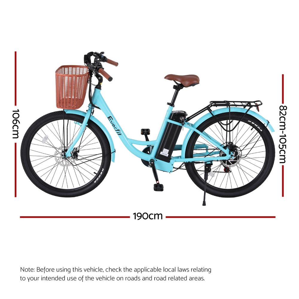 Everfit 26" Electric Bike City Bicycle eBike e-Bike Commuter w/ Battery BL