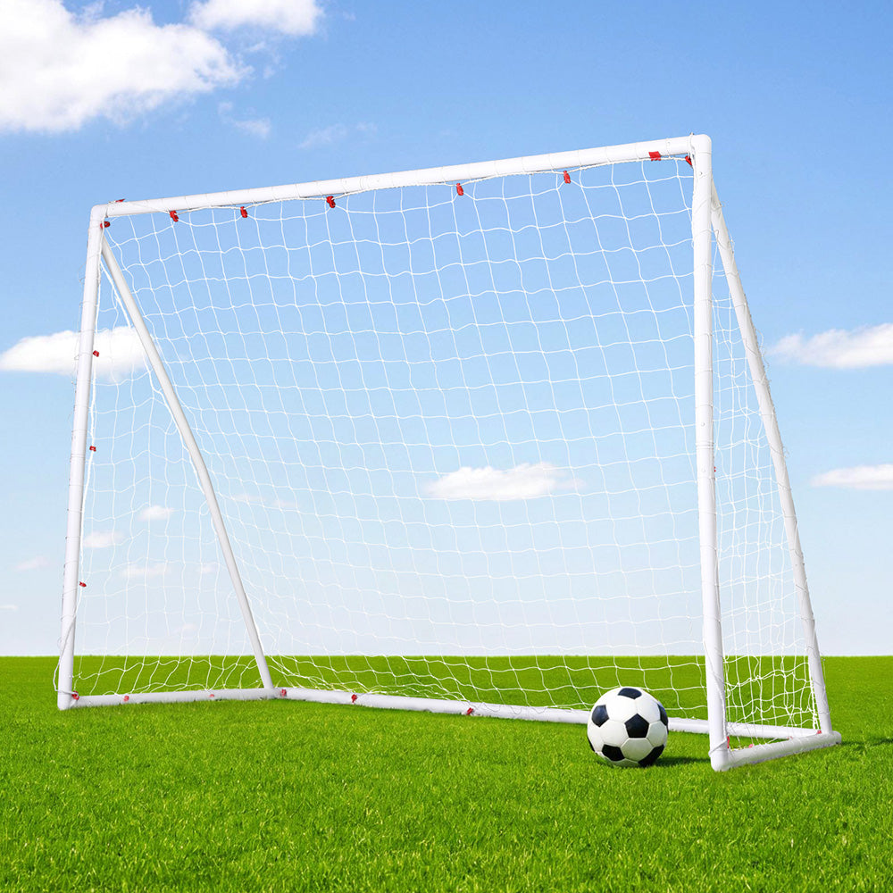 Everfit 8FT Soccer Football Goal Net UPVC Frame with PE Mesh Weatherproof Portable Goals for Backyard Training Competitive Play