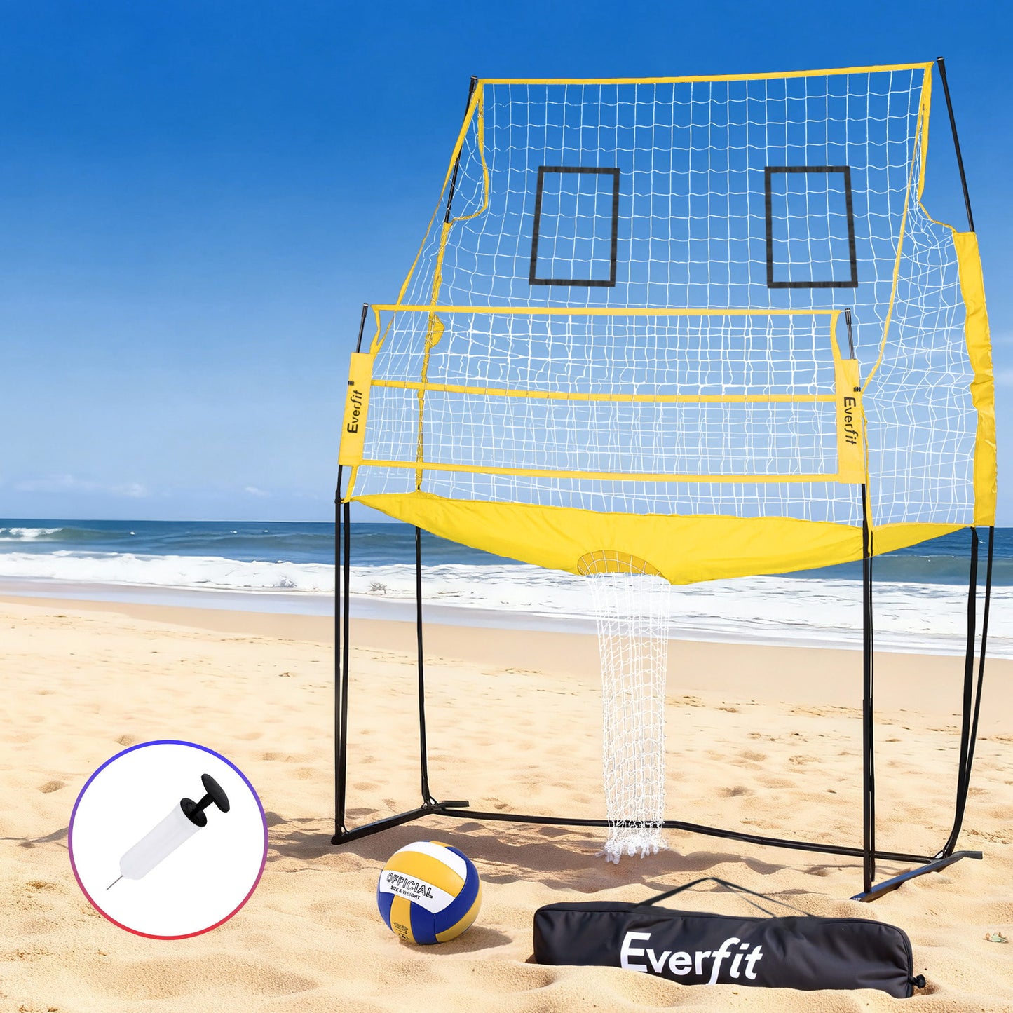 Everfit 8ft Volleyball Net Free-standing Adjustable Height Portable with Ball and Bag