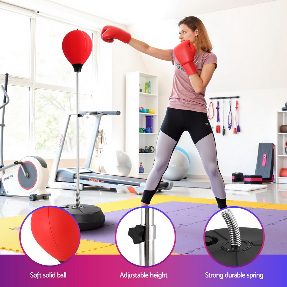 Everfit Adult Punching Bag Stand 150cm Adjustable Freestanding with Gloves and Pump