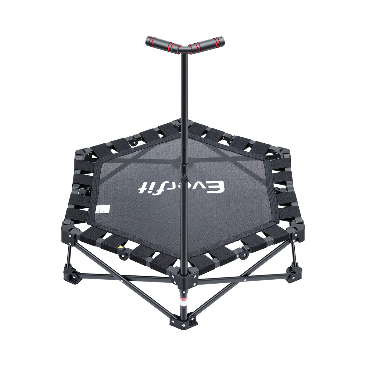 Everfit Fitness Foldable Trampoline Rebounder Adjustable Handle Indoor Exercise Black