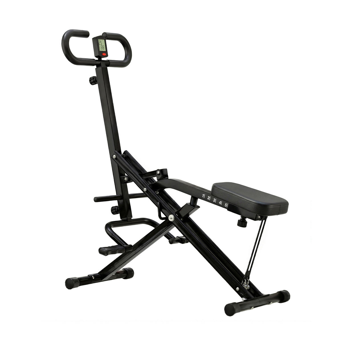 Everfit Foldable Squat Machine Deep Squat Rowing Machine 5 Adjustable Seat Home Gym