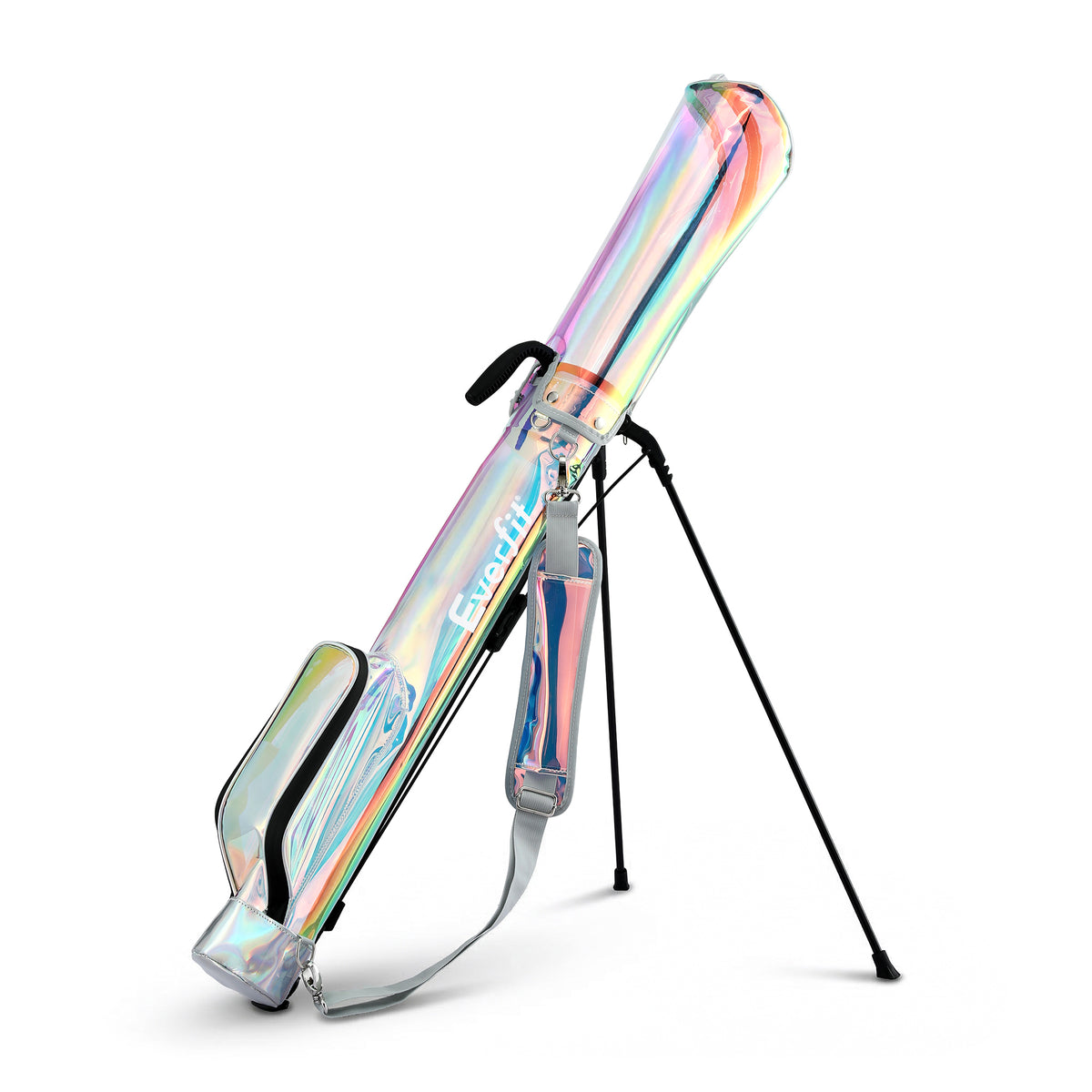 Everfit Golf Stand Bag 2-Way Divider Lightweight Carry Bag for 5-6 Clubs, Holographic