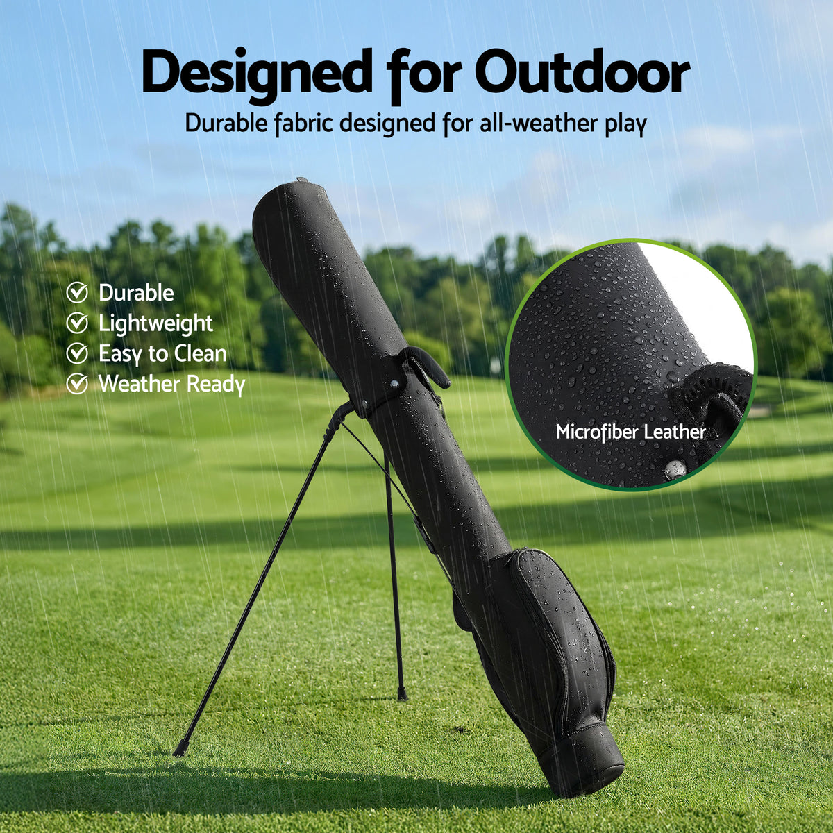 Everfit Golf Stand Bag 2-Way Divider Lightweight Carry Bag for 5-6 Clubs with Insulated Pocket Black