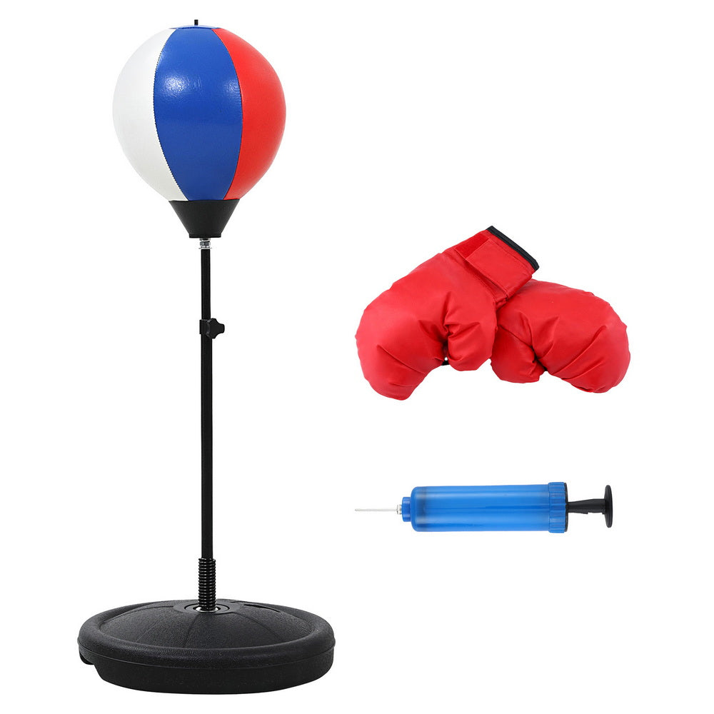Everfit Kids Punching Bag Stand Set Adjustable 76-112cm with Gloves & Pump