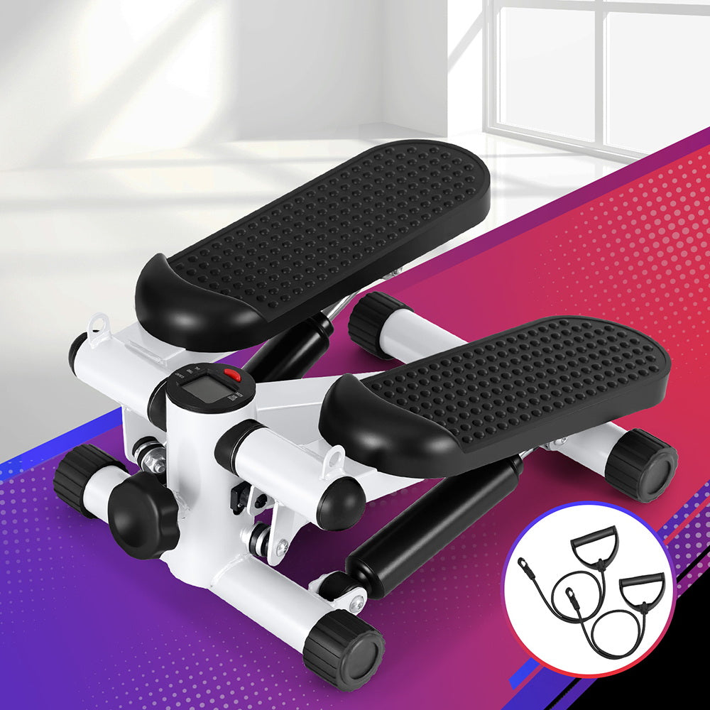Everfit Mini Stepper with Resistance Rope Aerobic for Exercise Compact Home Workout White