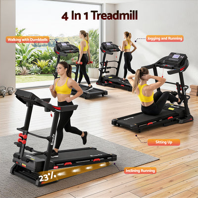 Everfit Treadmill Electric Home Gym Fitness Exercise Machine w/ Sit Up Bar 450mm