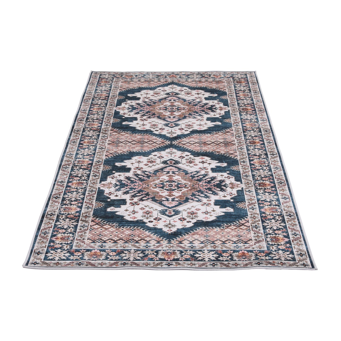 Artiss 60 x 120 cm Washable Runner Area Rug No Hard Glue Quilt-Like Soft for Home Decor, 0.5cm Ultra-Thin Pet Friendly Bohemian Medallion Bedroom Carpet
