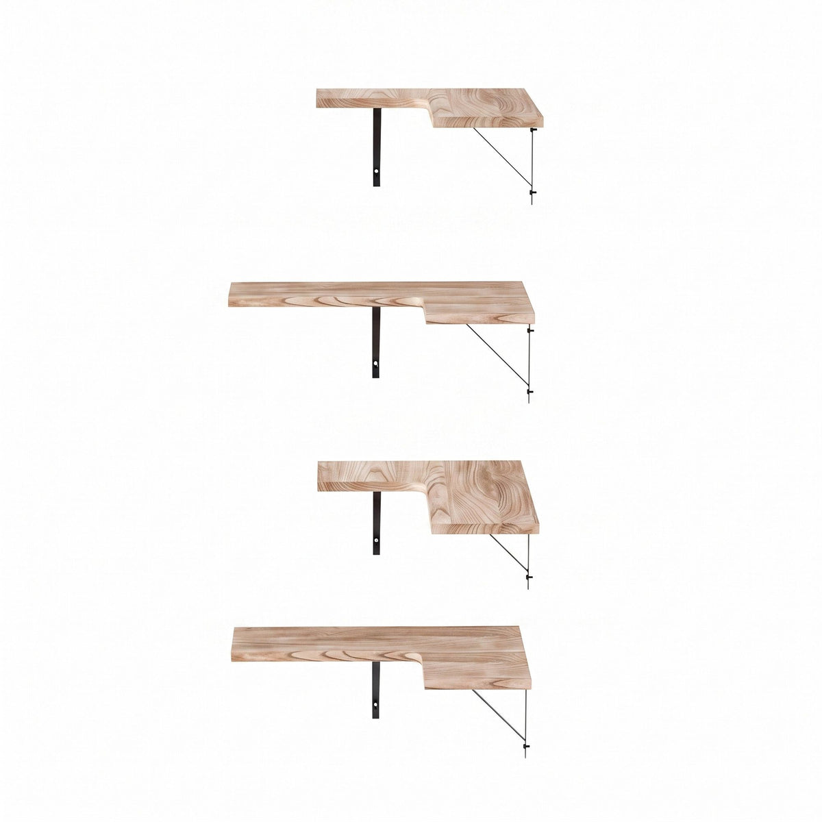 Artiss Floating Wall Shelf Corner Shelves Set of 4 Wood
