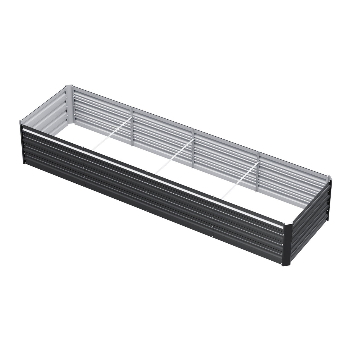 Green Fingers 2-in-1 Raised Garden Bed Kit 45cm Professional Depth Ergonomic 240cm Large Metal Planter Box | Easier Access Veggie Patch | Rust-Proof Galvanised Steel with Safe Rounded Corners & Gloves