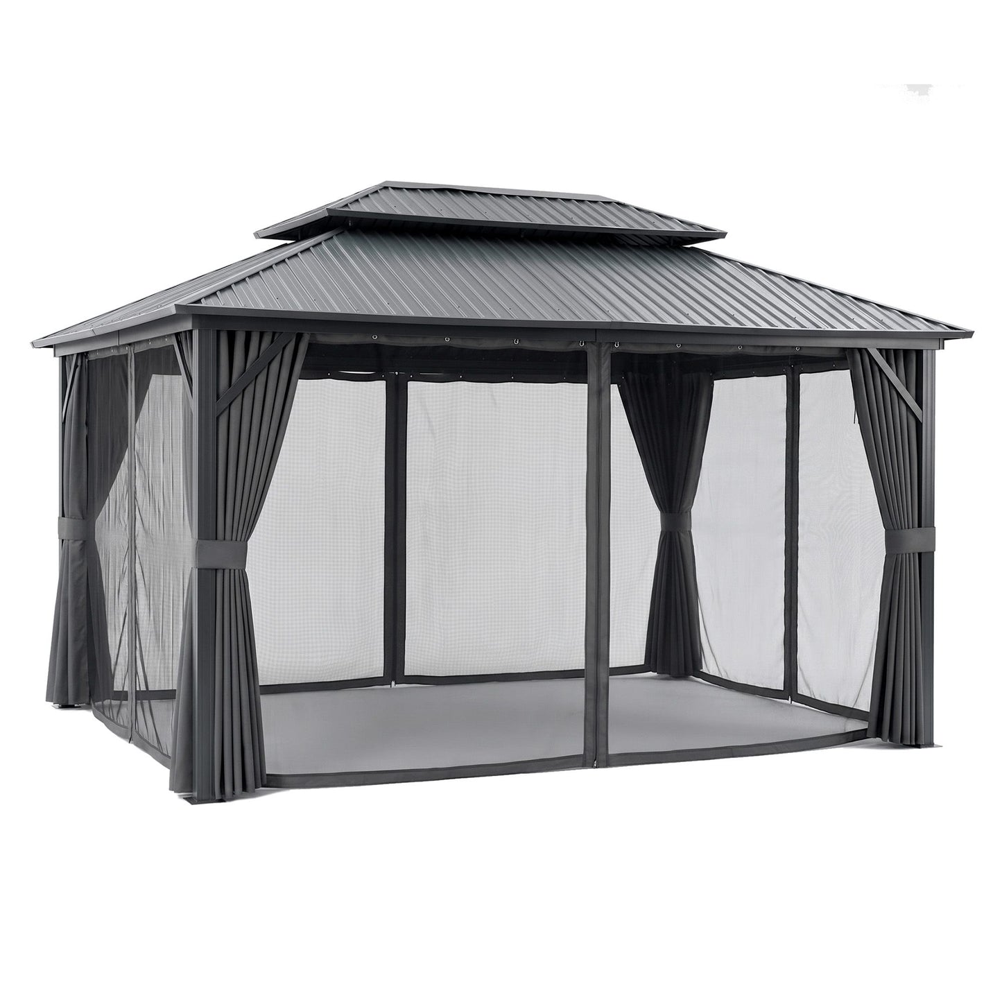 Instahut 3x4.25m Gazebo Hardtop Steel Roof Outdoor Pavilion
