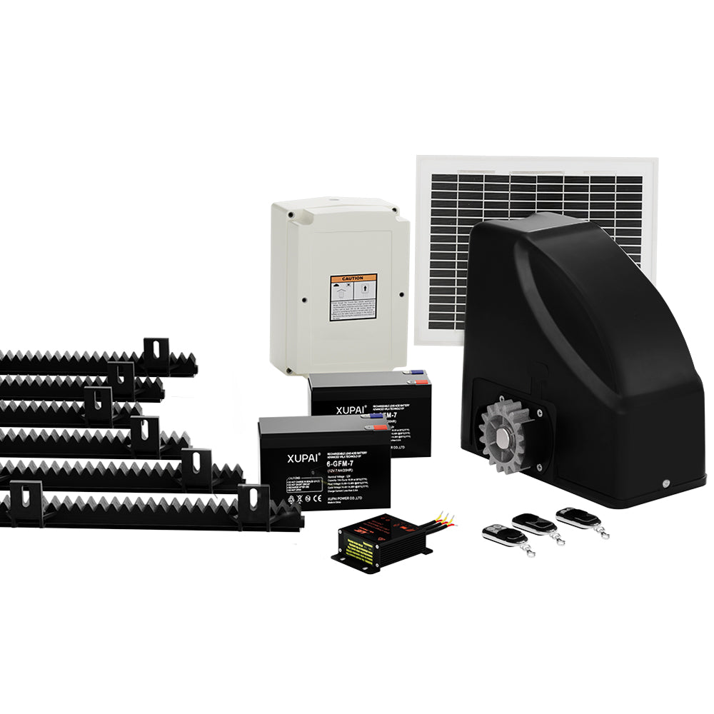 LockMaster Automatic Sliding Gate Opener Kit 10W Solar 6M 600KG