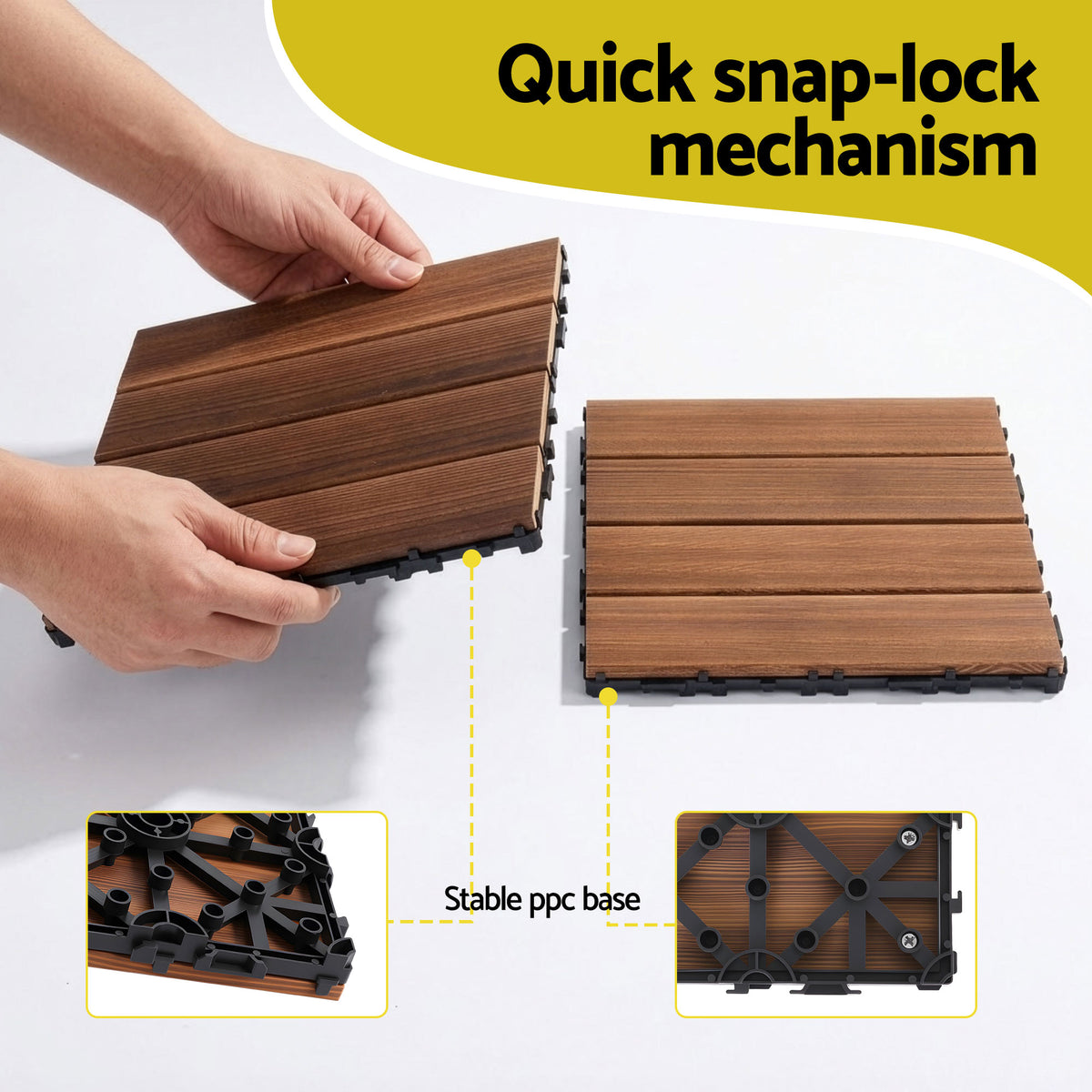 Gardeon 27PCS Wood Deck Tiles 30x30cm Interlocking Floor Tiles for Patio Balcony Garden
