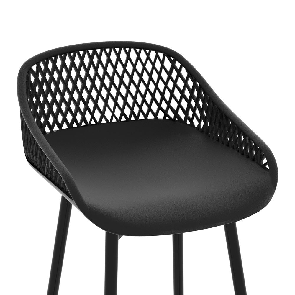 Gardeon 4x Outdoor Bar Stools Plastic Black