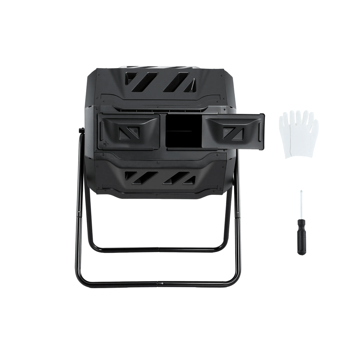 Gardeon Compost Bin Dual-Chamber 160L Composter Tumbler Rotating Garden Recycle Food Waste