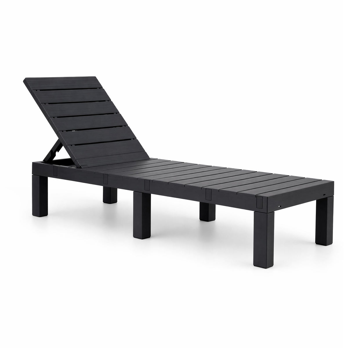 Gardeon Foldable Sun Lounge Outdoor Recliner Patio Beach Chair Slatted Black