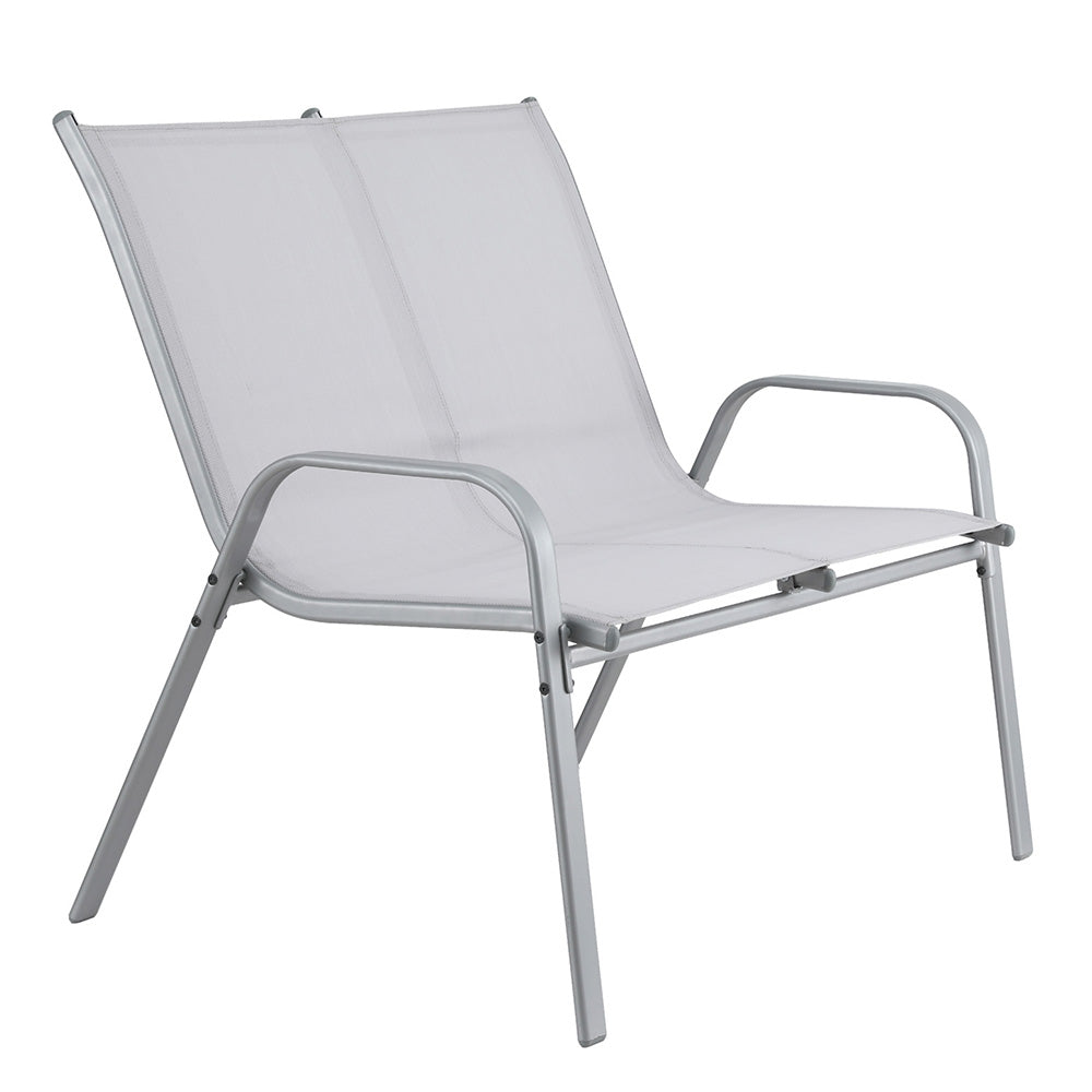 Gardeon Garden Bench Seat Steel Outdoor Patio Park Lounge Backyard Chair Grey