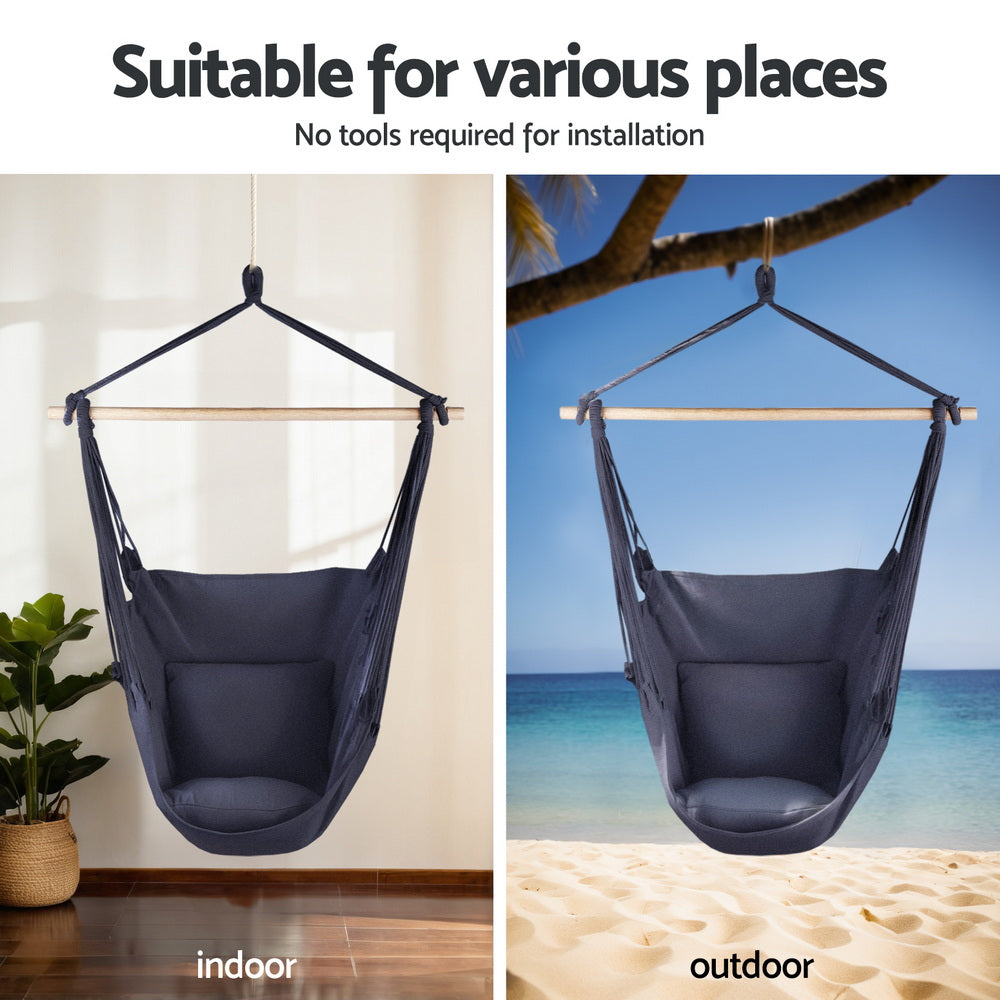 Gardeon Hammock Chair with Heavy Duty Steel Stand