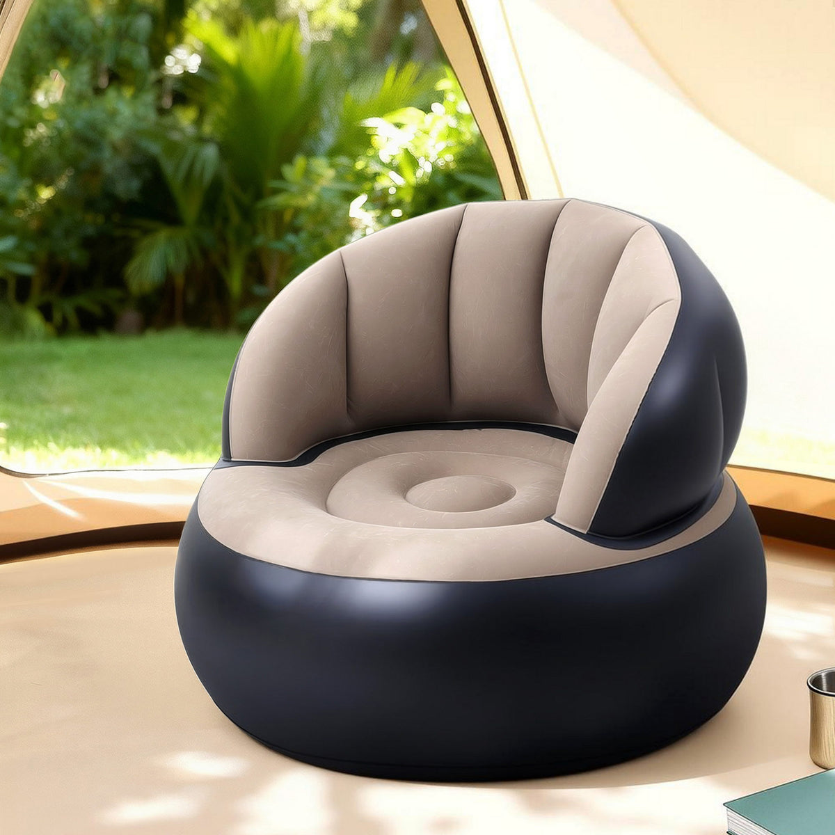 Gardeon Inflatable Chair Blow Up Folding Air Chairs Sofa for Camping with Pump