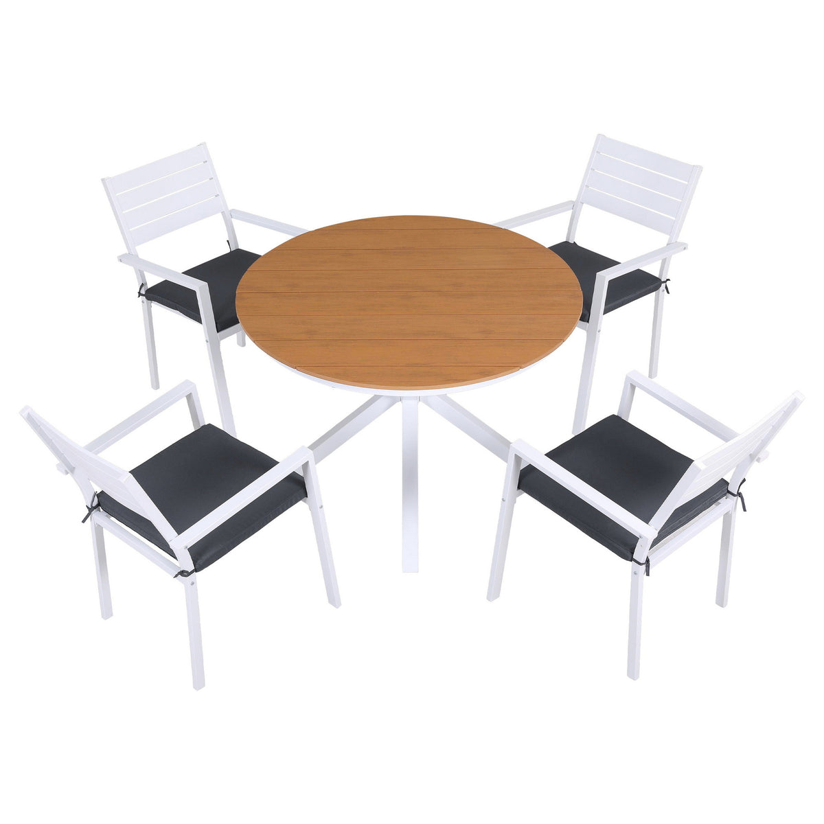 Gardeon Outdoor Dining Set 5 Piece Aluminum WPC Tabletop Patio Furniture