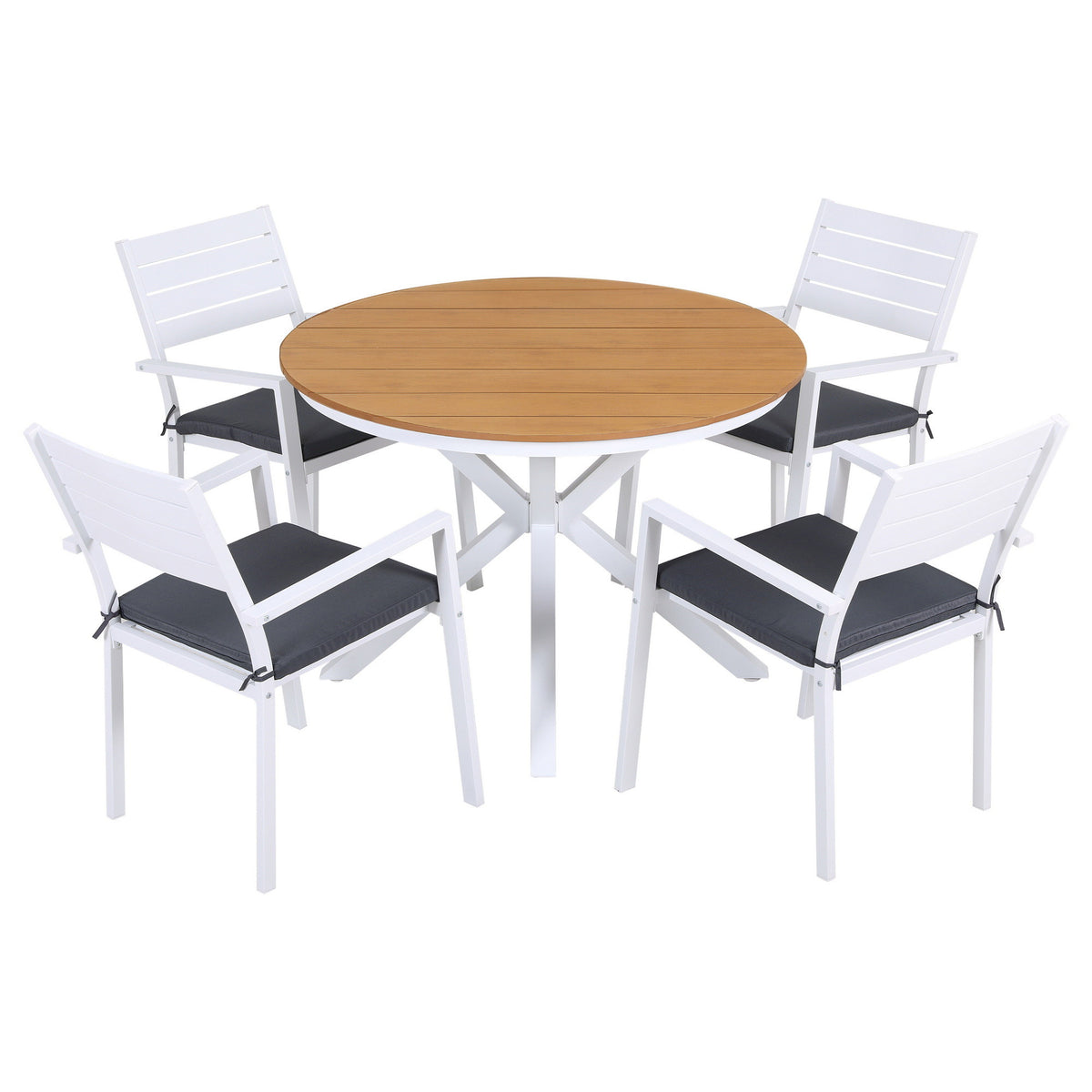 Gardeon Outdoor Dining Set 5 Piece Aluminum WPC Tabletop Patio Furniture