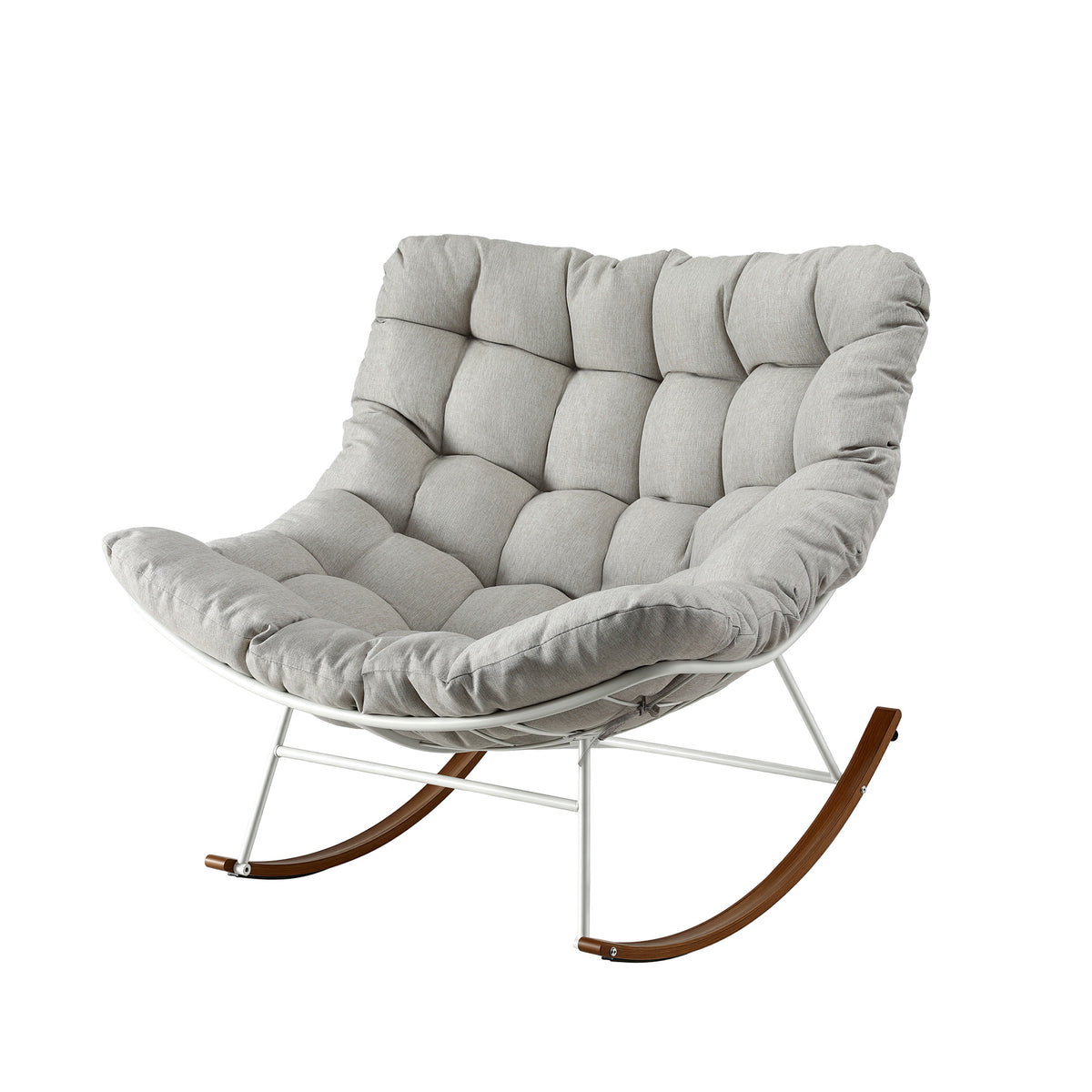 Gardeon Outdoor Rocking Chair Furniture Papasan Recliner Garden Patio Lounge Setting White