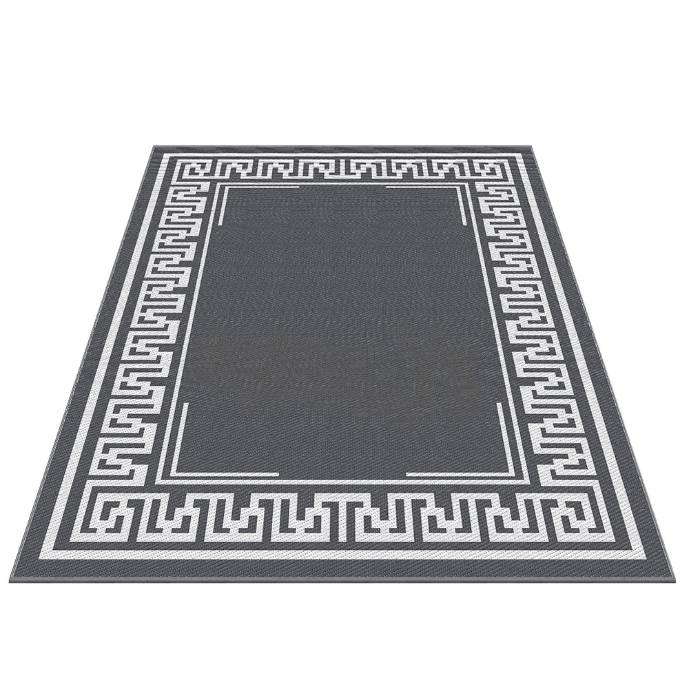 Gardeon Outdoor Rugs 274x366cm Large Carpet Reversible Area Mat PP Dual-Sided Patio Rug Greek Key