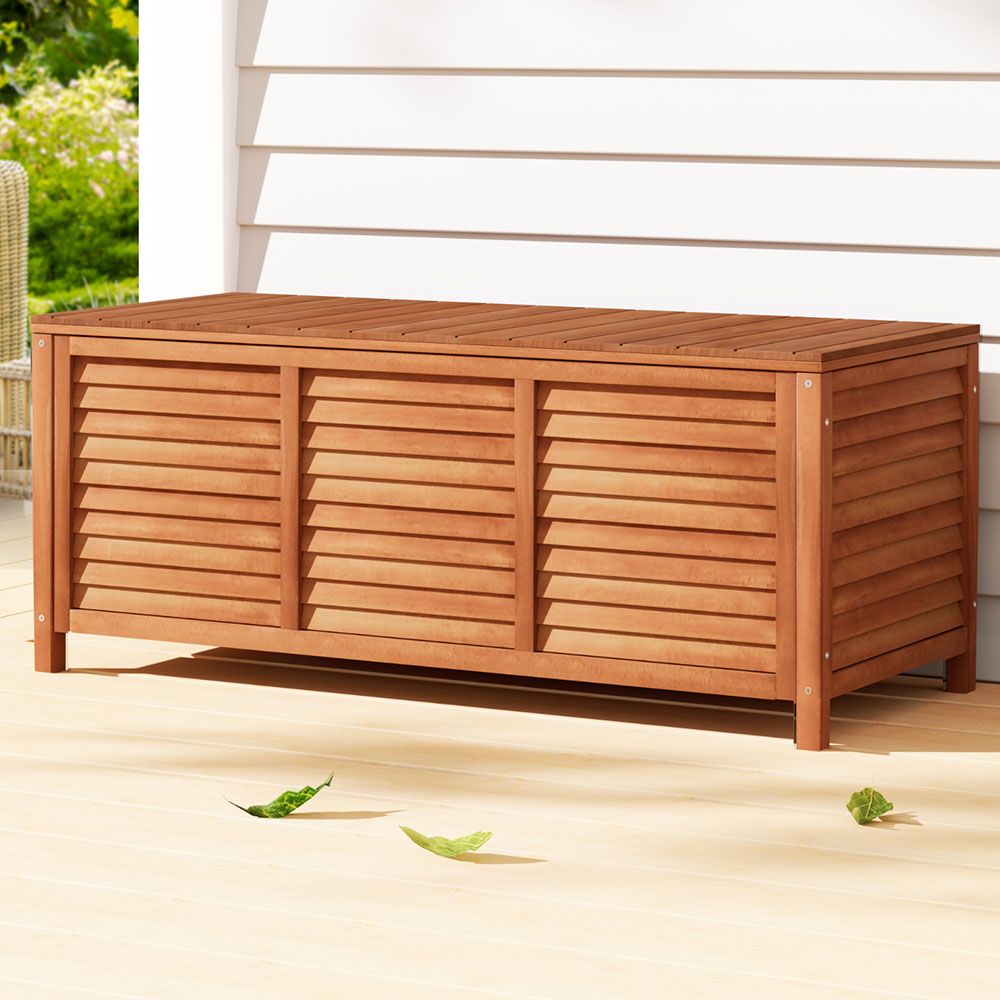 Gardeon Outdoor Storage Bench Box 210L Wooden Patio Furniture Garden Chair Seat