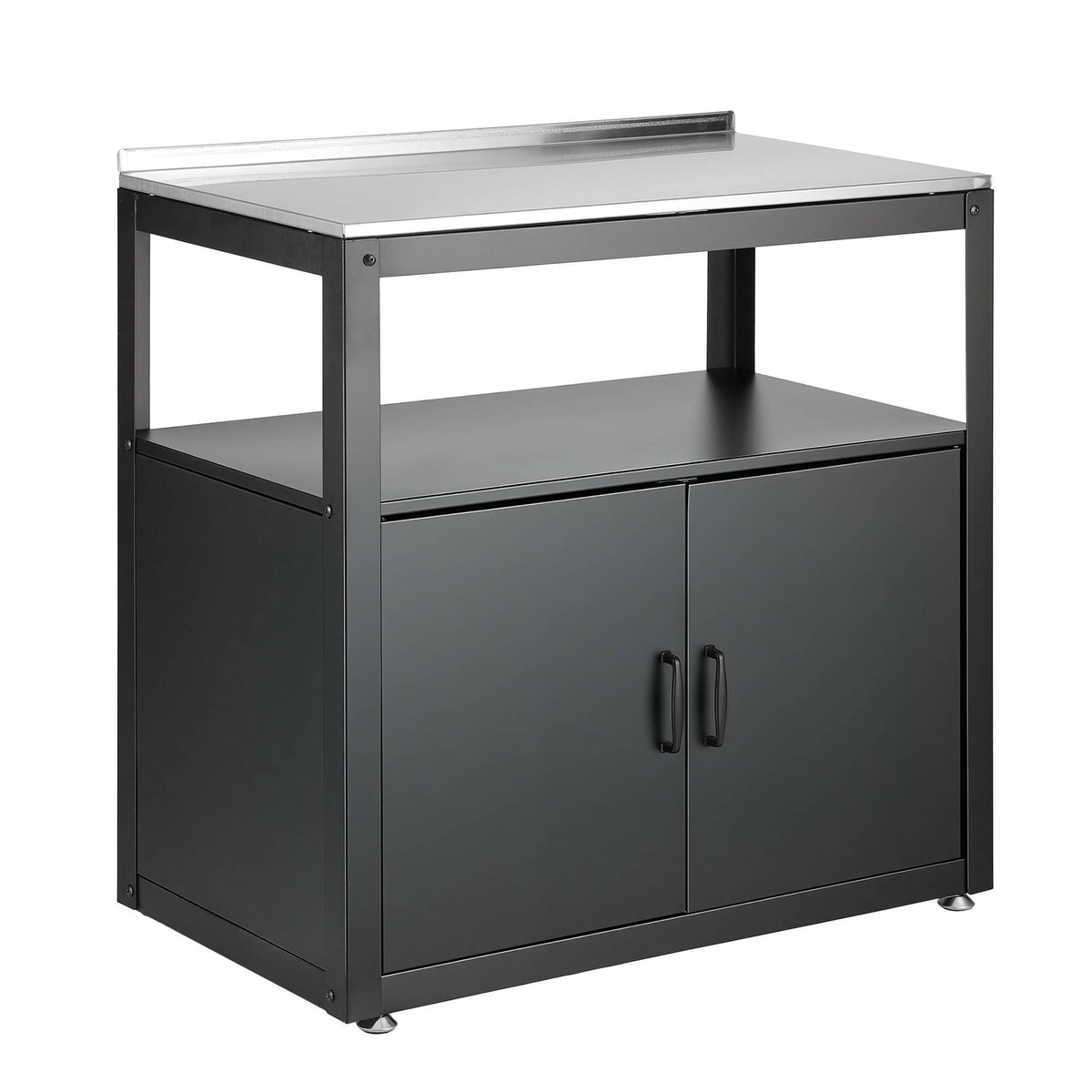 Gardeon Outdoor Storage Cabinet Garden Potting Bench Stainless Steel Table Top Black