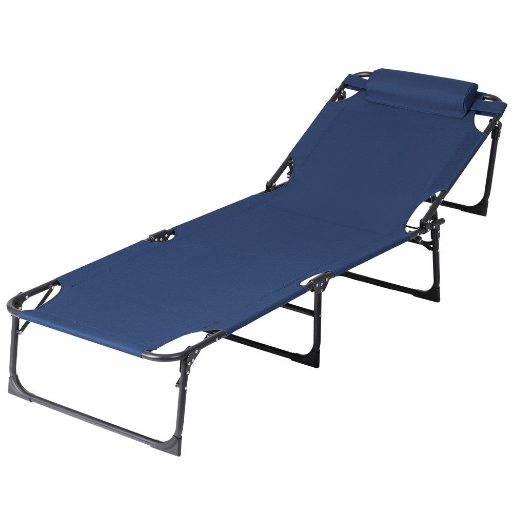 Gardeon Sun Lounger Folding Lounge Beach Chair Patio Outdoor Furniture