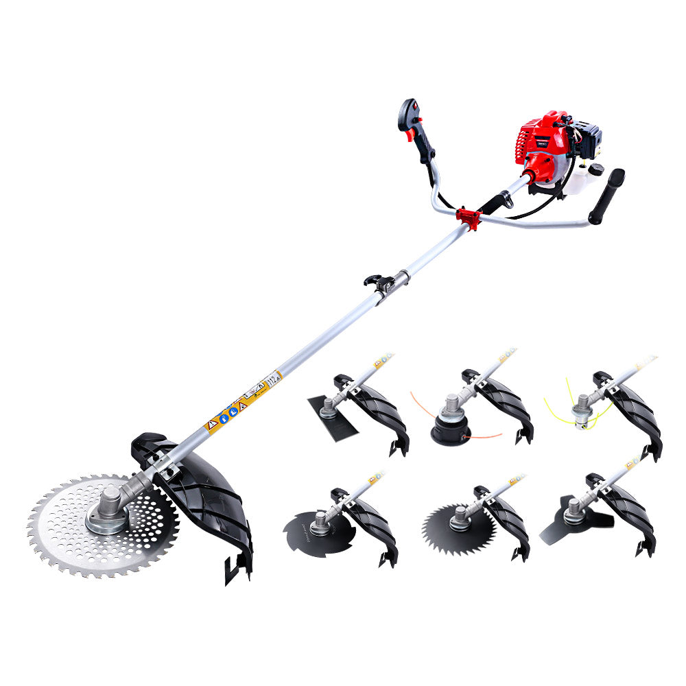 Giantz 2 Stroke Pole Chainsaw Petrol Hedge Trimmer Tree Pruner 7 In 1