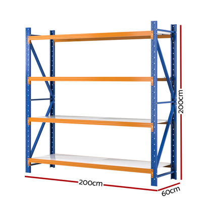 Giantz 2Mx2M Garage Shelving Warehouse Rack Pallet Racking Storage Shelf Blue