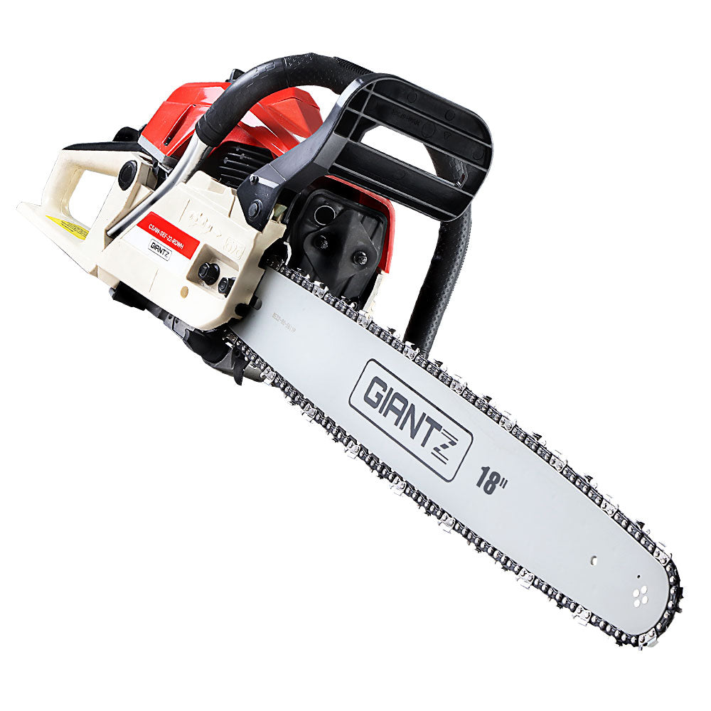 Giantz Chainsaw Petrol 45CC 18" Bar Commercial E-Start Pruning Chain Saw