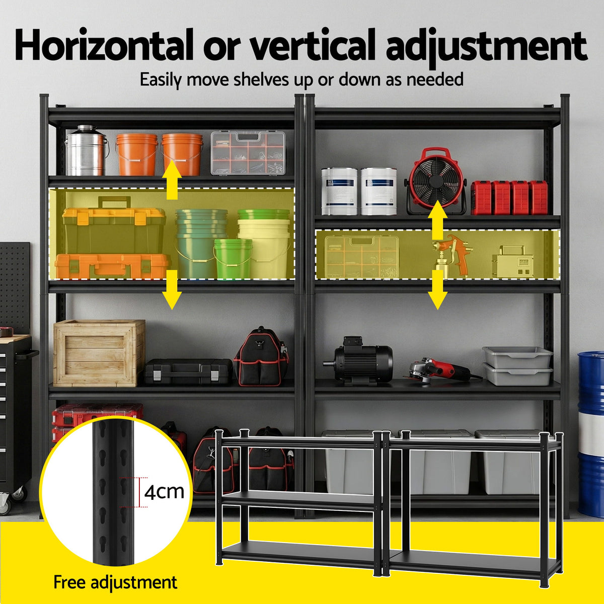 Giantz Garage Shelving 1.8X1.2m Warehouse Rack Storage Shelves Workshop Racks Steel