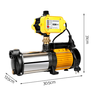 Giantz Garden Water Pump High Pressure 2500W Max 5-Stage Tank Irrigation Transfer Booster Yellow