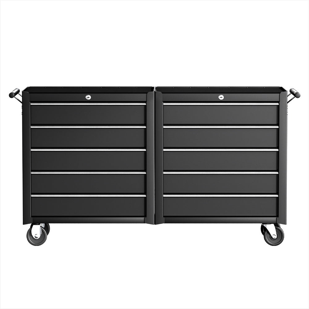 Giantz Tool Chest Trolley 10 Drawers Toolbox Storage Black
