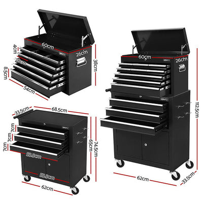 Giantz Tool Chest Trolley 12 Drawers Storage Cabinet Toolbox