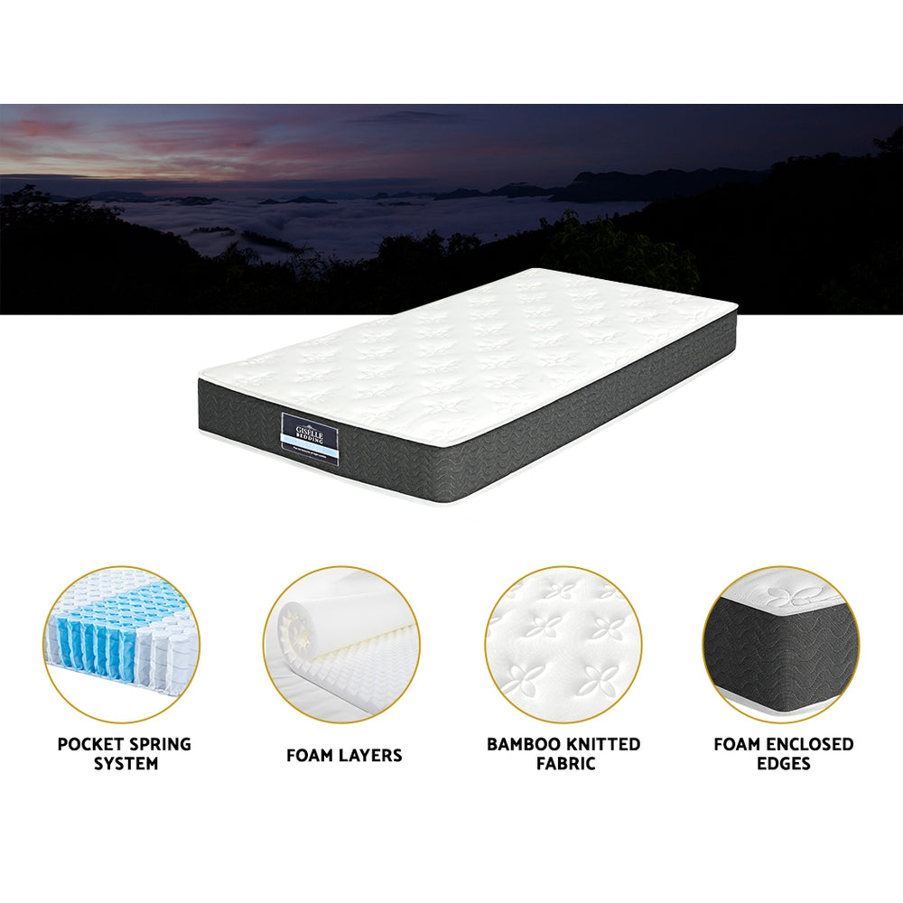 Giselle Bedding 18cm Mattress Medium Soft w/Pillows King Single