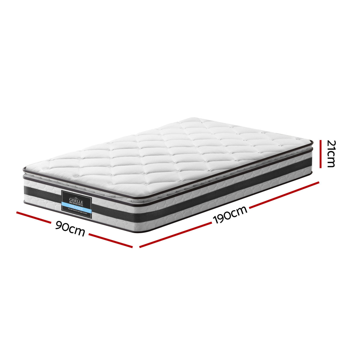 Giselle Bedding 21cm Mattress Pillow Top Single