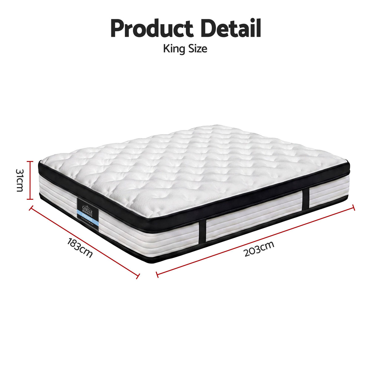 Giselle Bedding 31cm Mattress Euro Top King