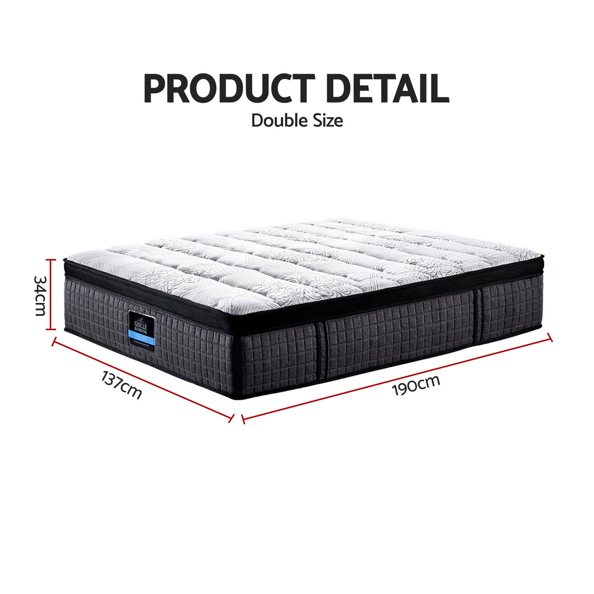 Giselle Bedding 34cm Mattress 9 Zone Latex Foam Double