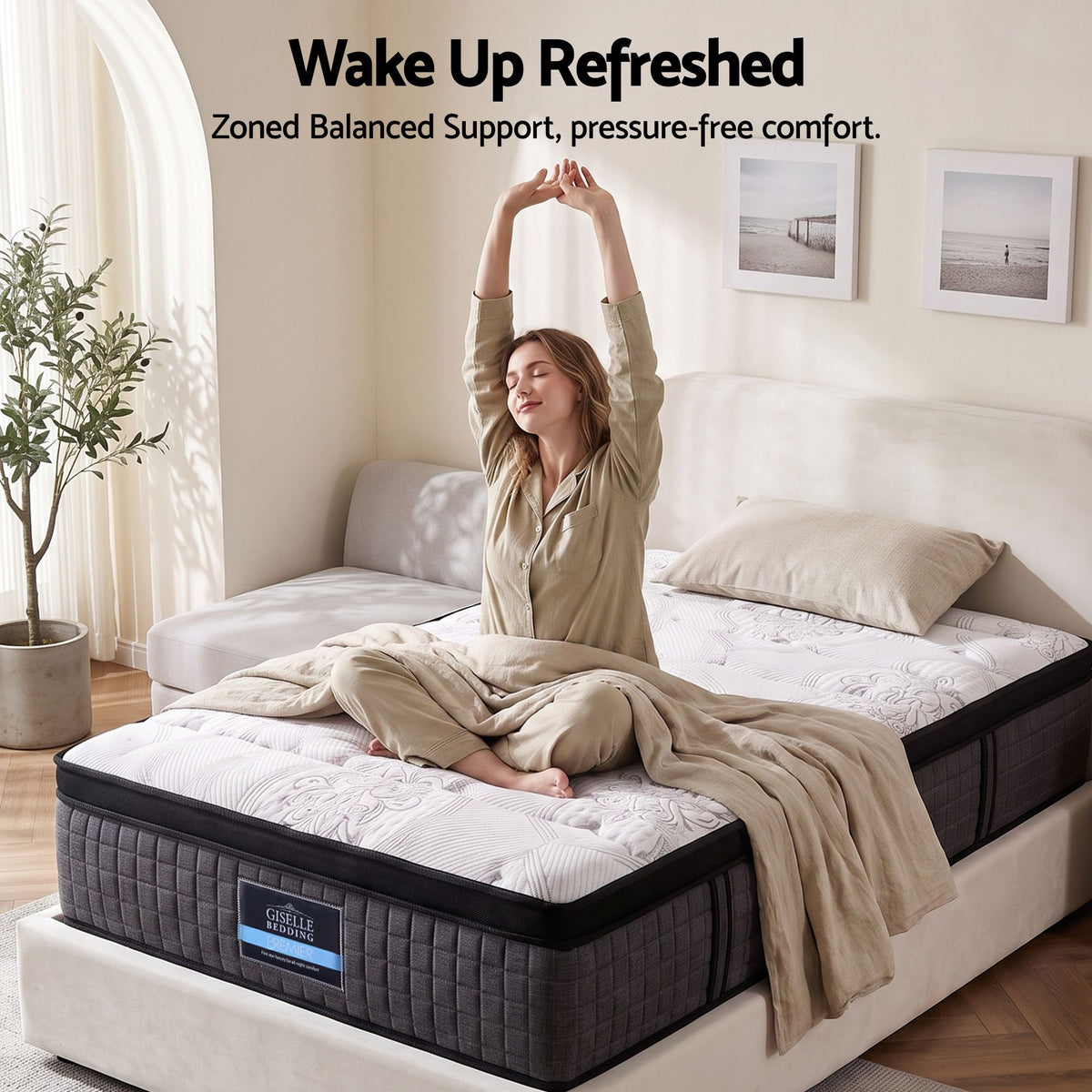 Giselle Bedding 34cm Mattress 9 Zone Latex Foam King Single