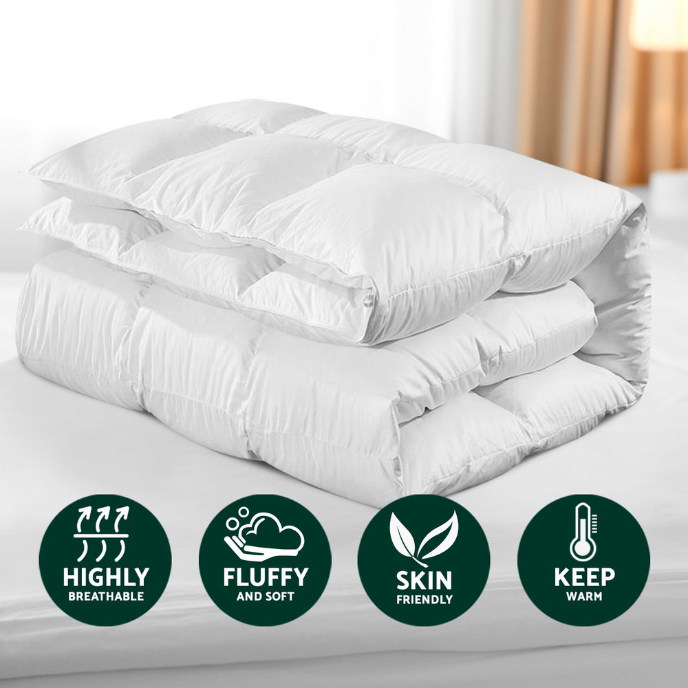 Giselle Bedding 800GSM Goose Down Feather Quilt Winter Blanket Duvet Comforter Double