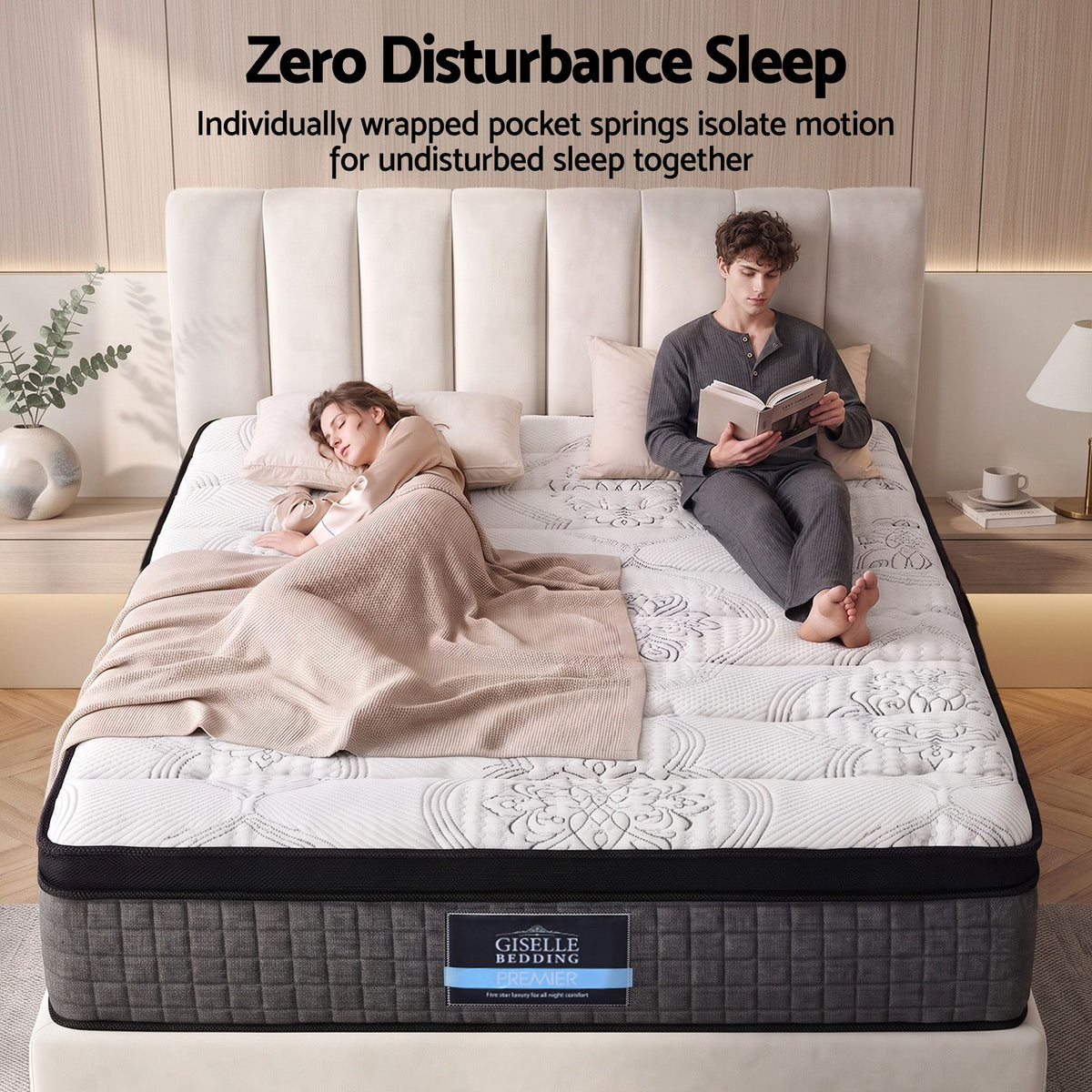 Giselle Bedding 9 Zone Double Mattress 34cm with Latex & Egg Crate Foam for Pressure Relief