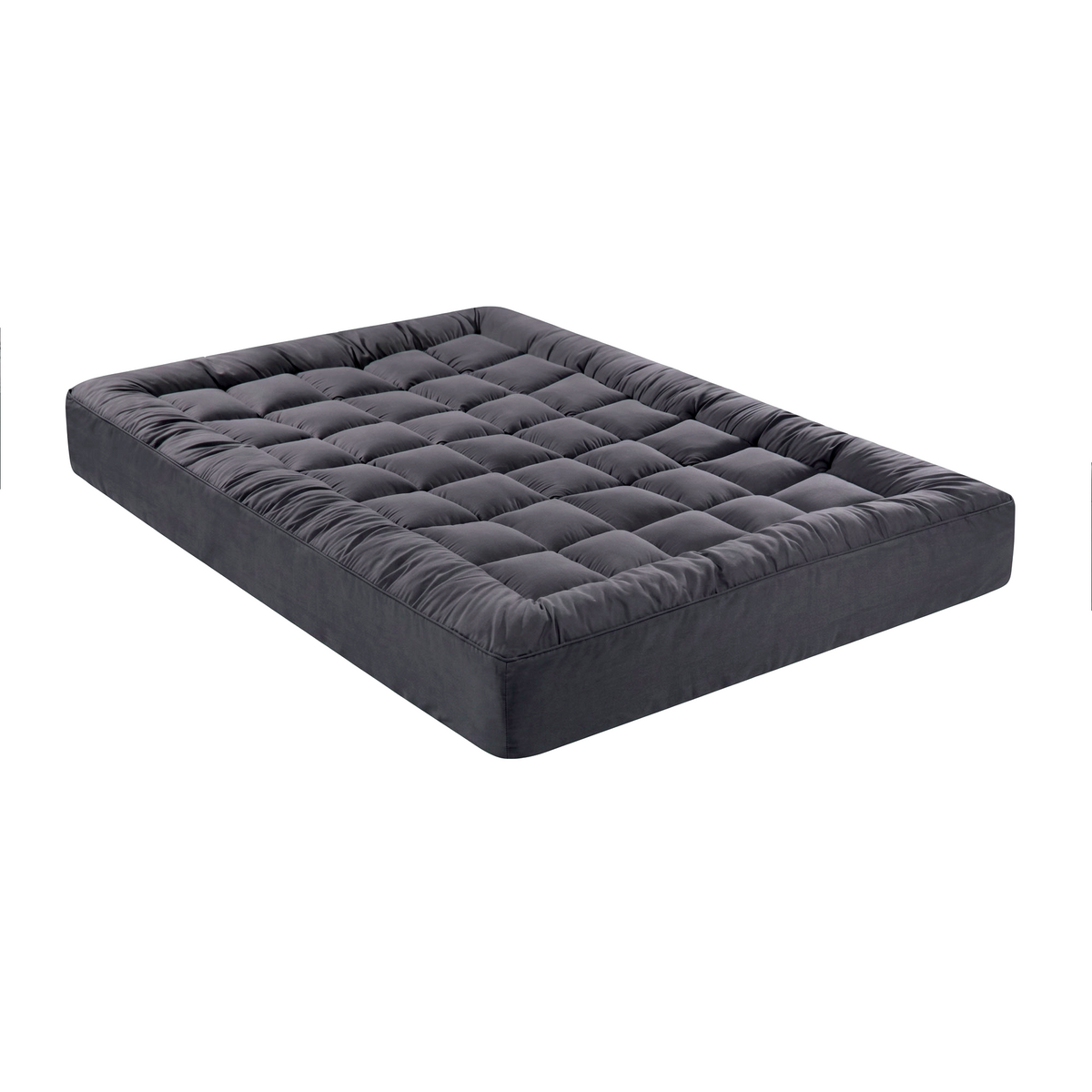 Giselle Bedding Bamboo Charcoal Filling Pillowtop Topper 1000GSM 5cm Thick Pillowtop Pad for Back Pain Relief Washable with 45cm Deep Pocket Double