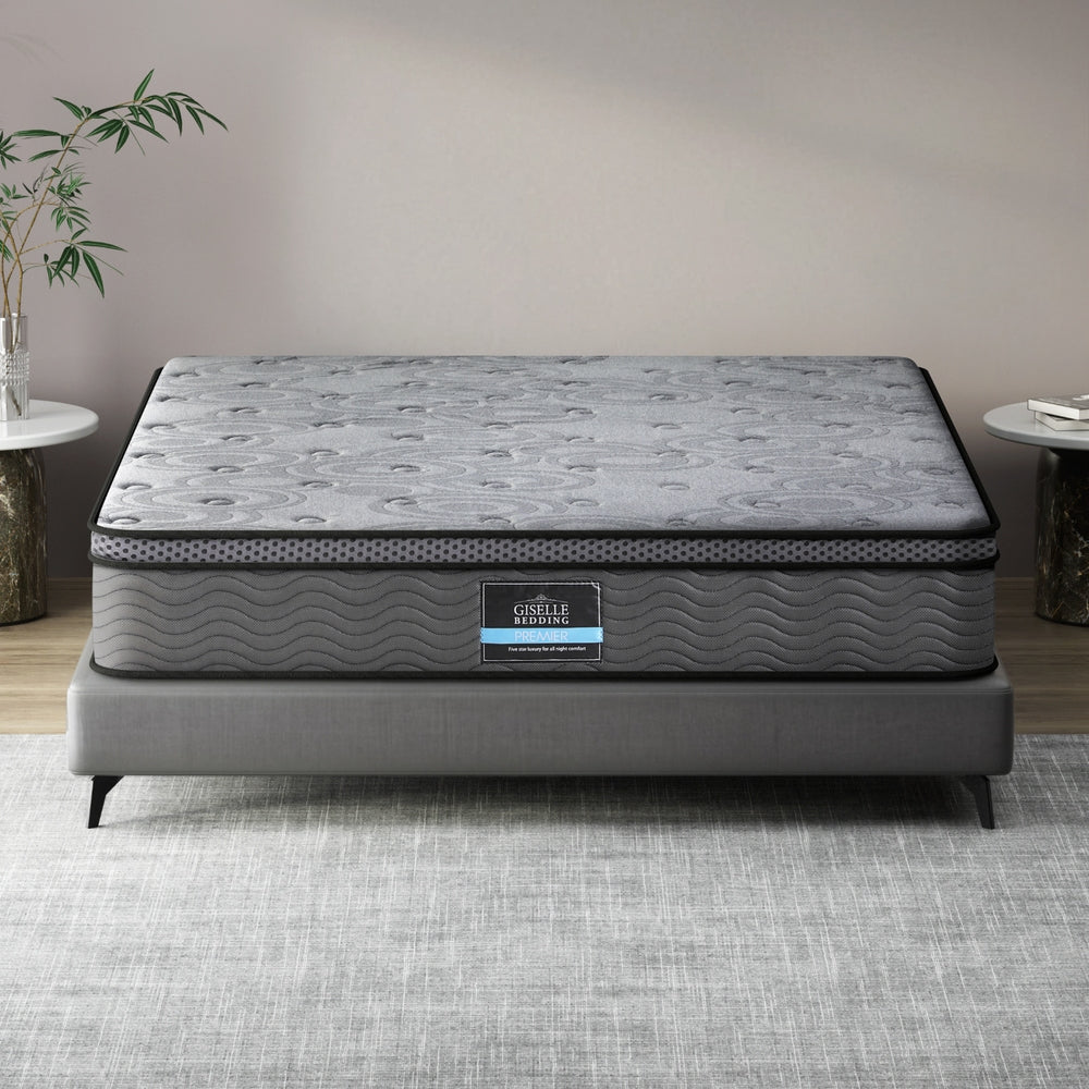 Giselle Bedding Double Mattress 26cm Enhanced 6-turn Pocket Spring for Isolate Motion with Reinforced Edge Support