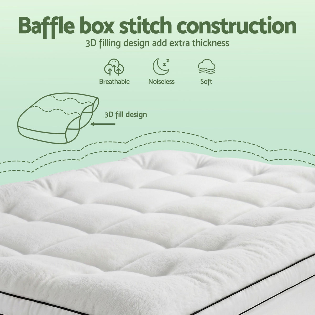 Giselle Bedding Double Mattress Topper 5cm Coral Fleece