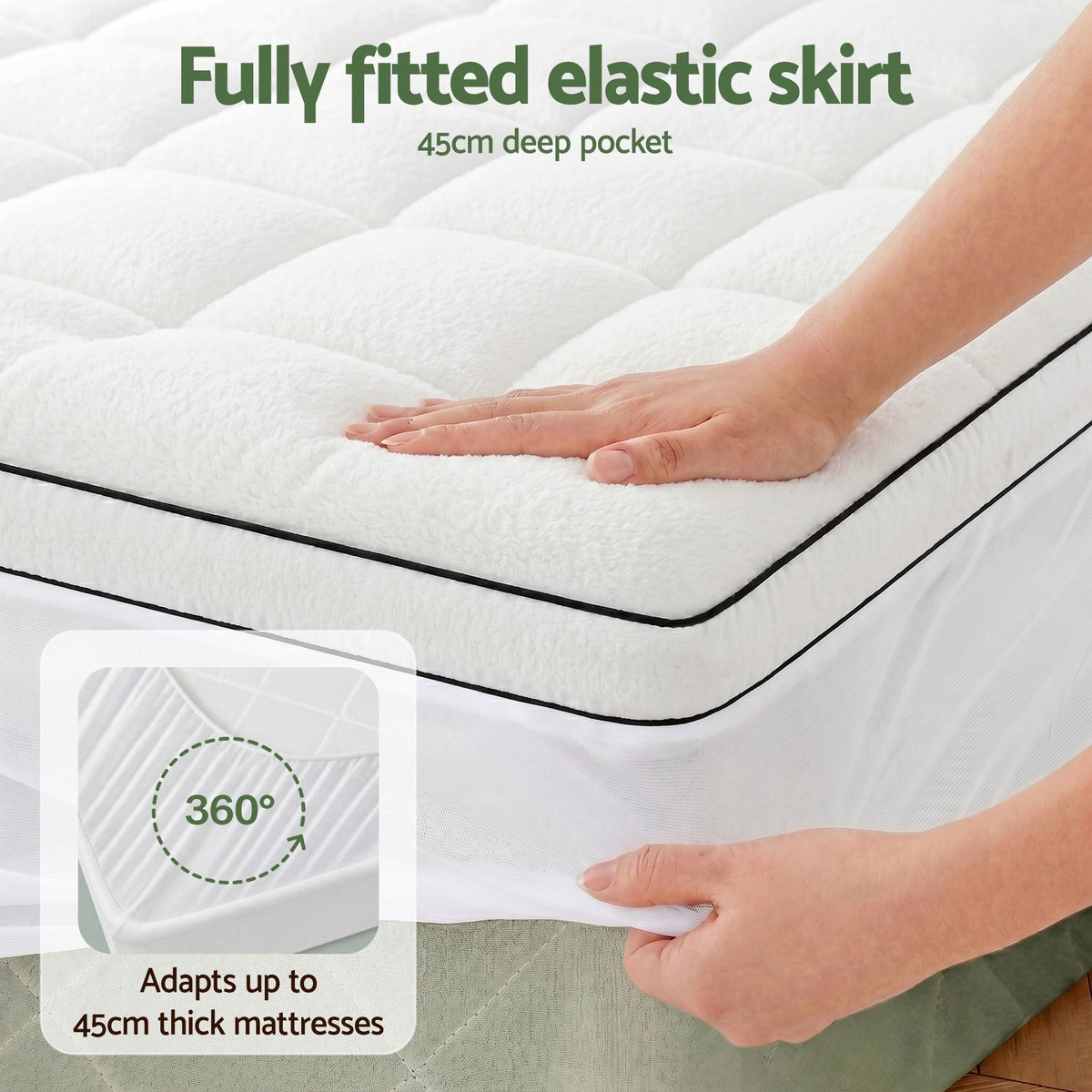 Giselle Bedding King Mattress Topper 5cm Coral Fleece