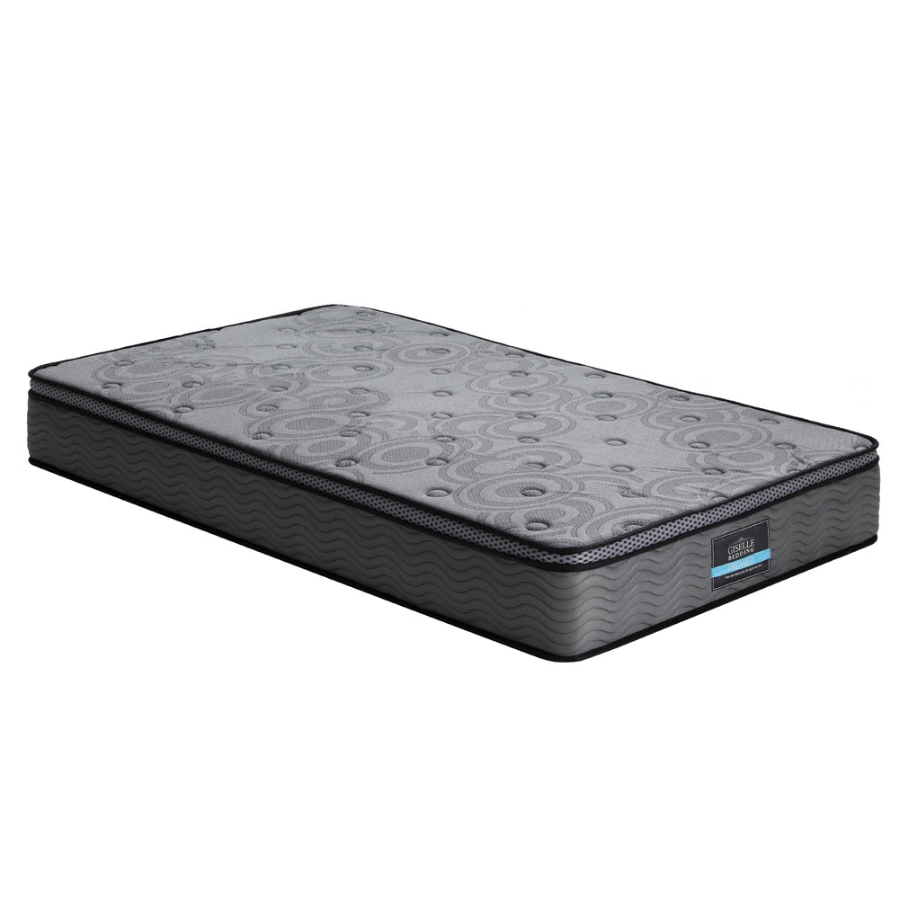 Giselle Bedding King Single Mattress 26cm Enhanced 6-turn Pocket Spring for Isolate Motion with Reinforced Edge Support