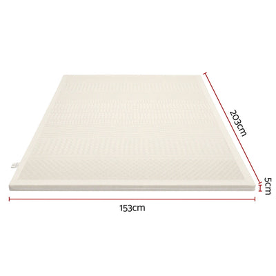 Giselle Bedding Queen Latex Mattress Topper 7-Zone Natural Latex Core Breathable 5cm